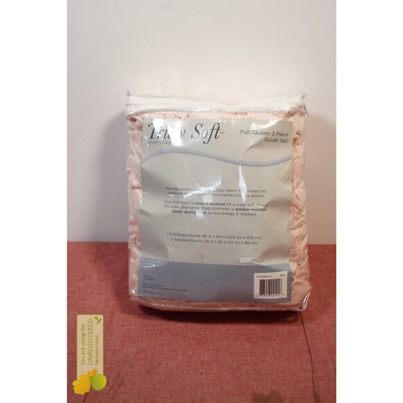 Truly Soft Everyday Pleated Duvet Cover Set Full/Queen Blush* - Picture 6 of 7